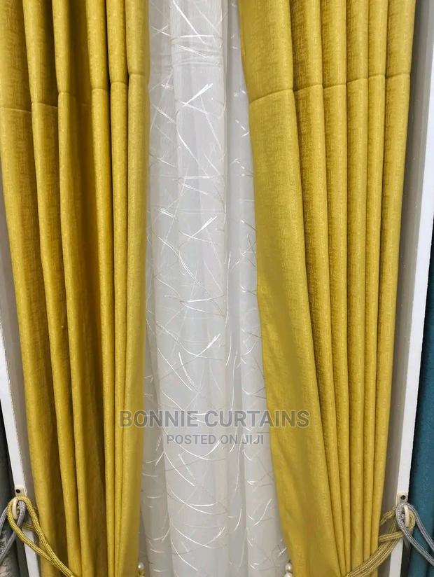 Yellow Curtains With Plain White Sheers - thumbnail 4