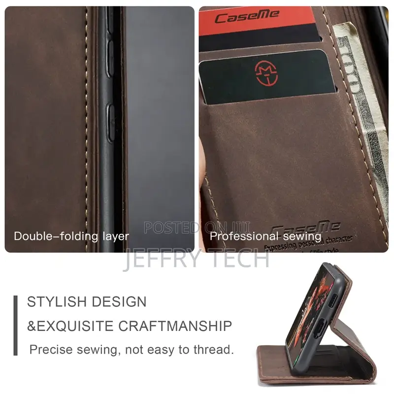 Horizontal Flip Leather Case for Samsung Galaxy S21 FE Brown