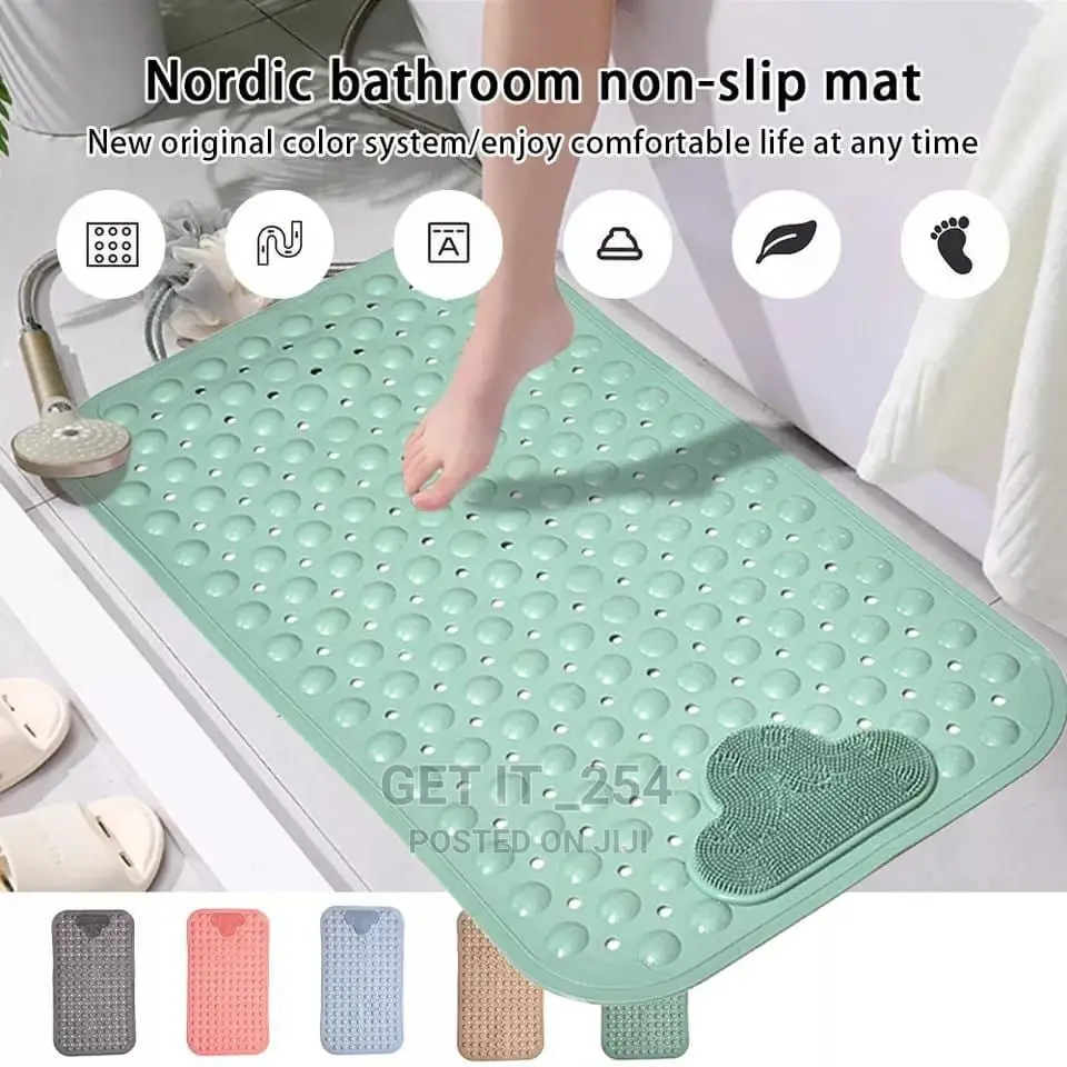 Bathroom Anti Slip Mat With Lazy Scrubber
