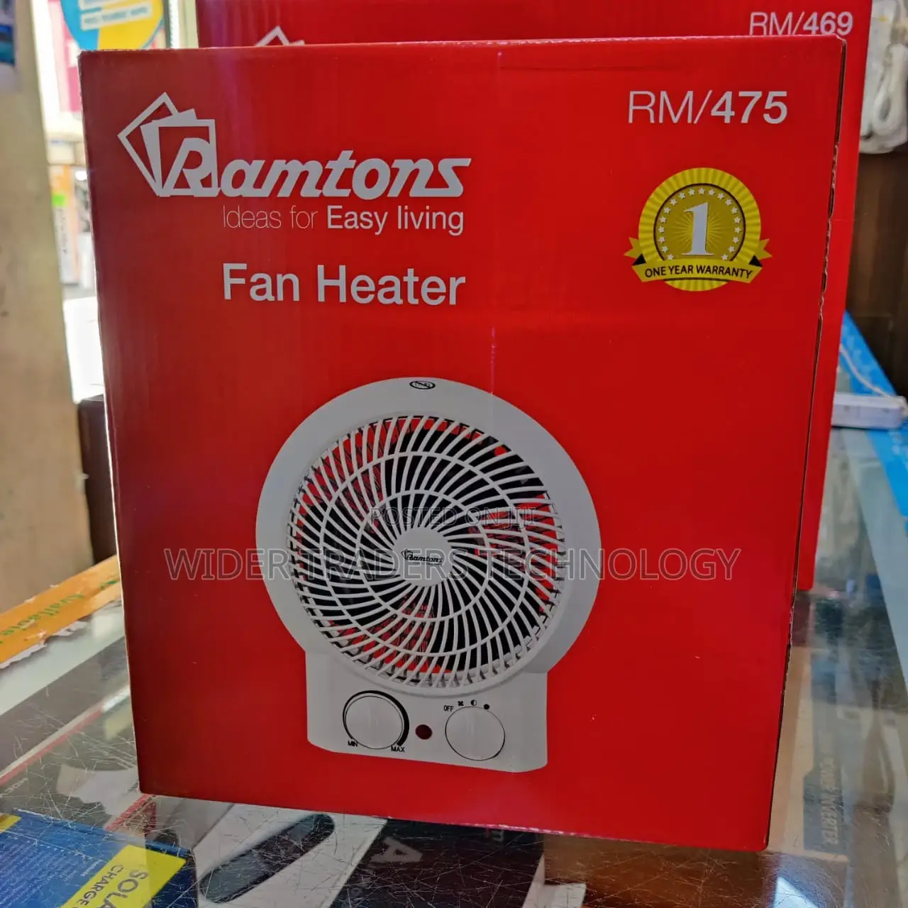 White Fan Heater, 2 Heat Settings- Rm/475