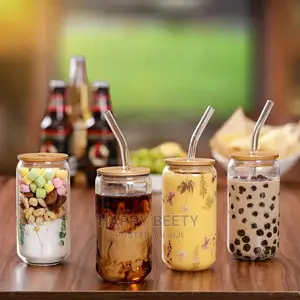 *Round Transparent Borosilicate Drinking Glass Cup/Tumbler