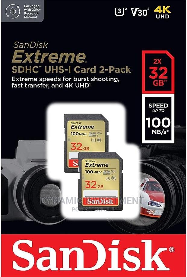 Sandisk 32GB Extreme SDHC Camera Memory Card, UHS-I Class 1 - main view