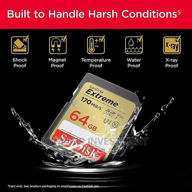 Sandisk 64GB Extreme SDHC Camera Memory Card 170 MB/S UHS- - thumbnail 2