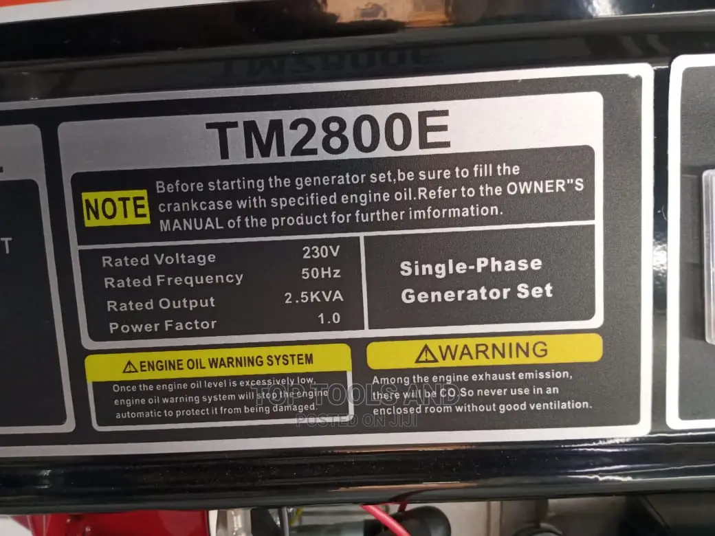 Tamashi 2.5kva Generator Gasoline