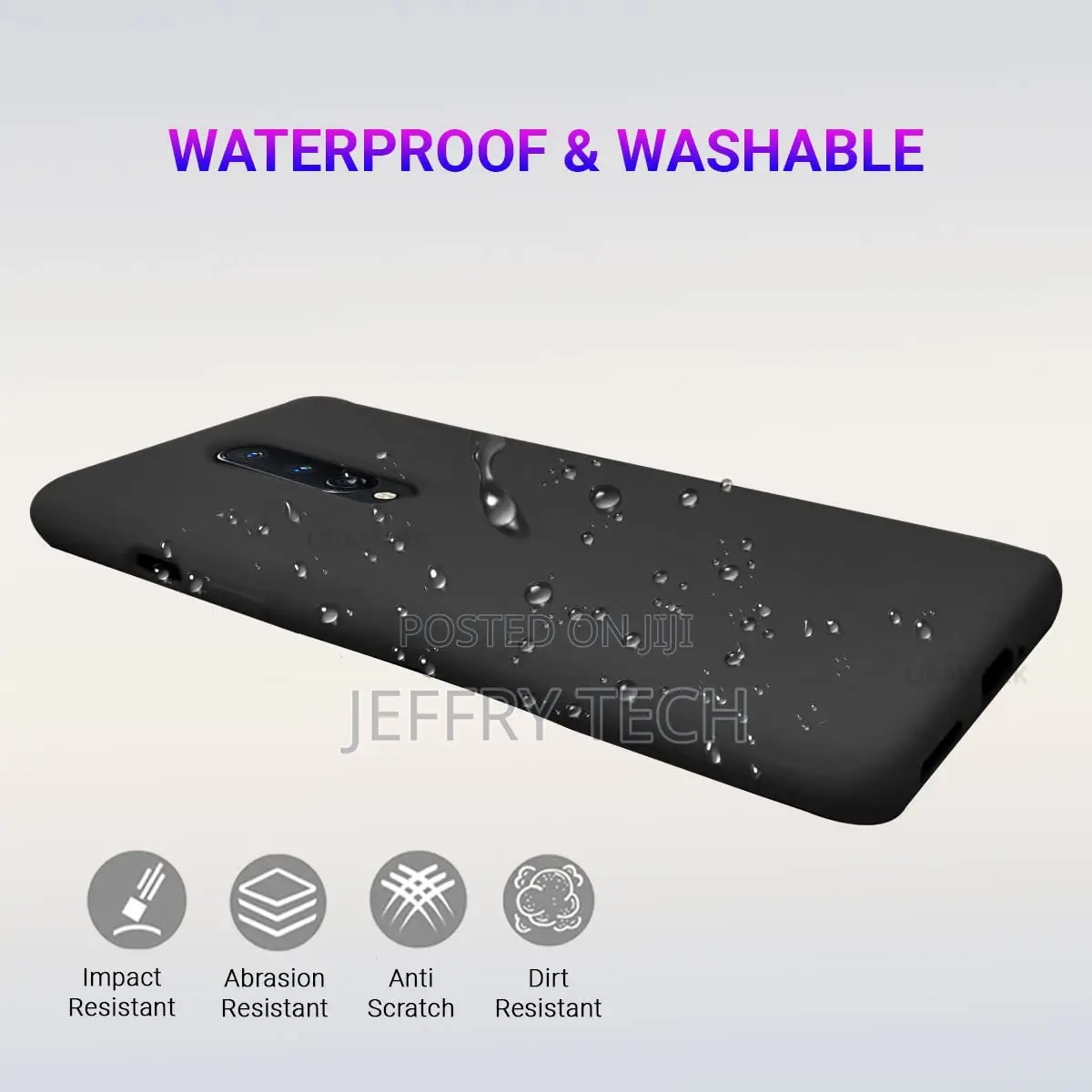 Liquid Silicone Soft Back Cover Case for Oneplus 8/1+8 (Blac