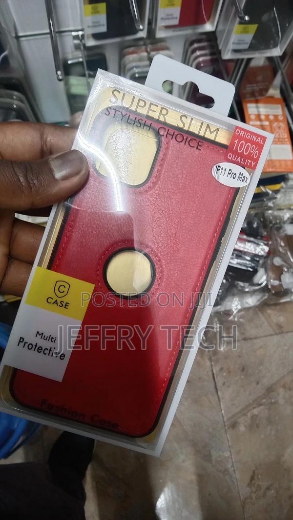 Leather Business Phone Case for iPhone 11 Pro Max Red - thumbnail 3