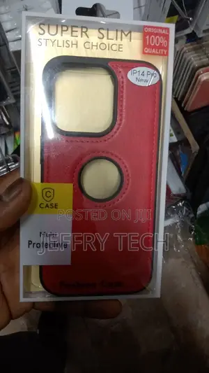 iPhone 14 Pro Case Luxury Leather Business Vintage Slim Red
