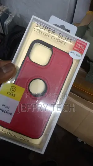 iPhone 13 Mini Case Luxury Leather Business Vintage Slim Red