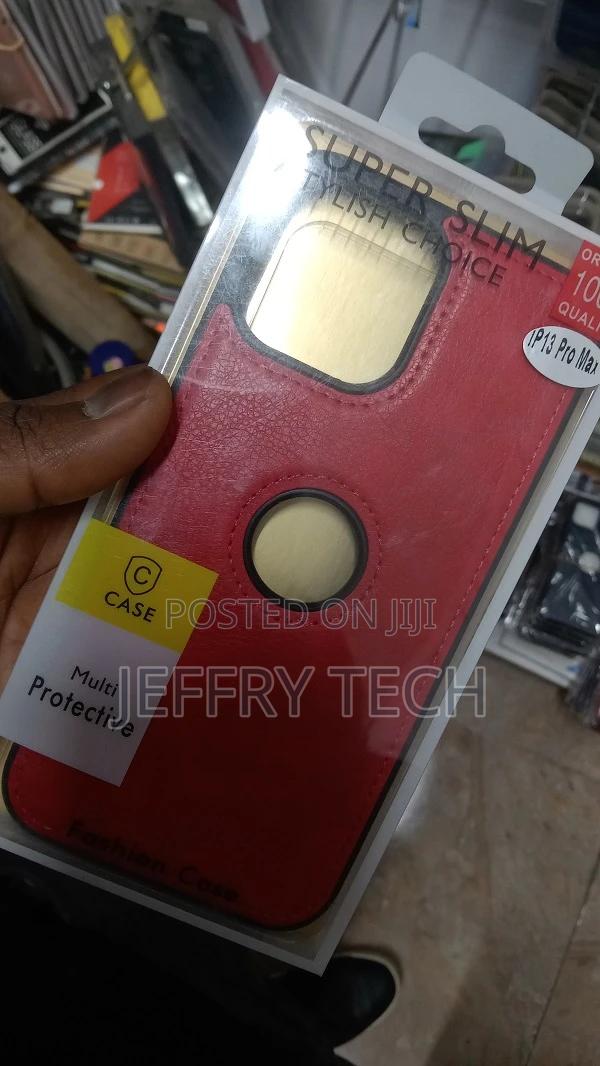 Leather Business Phone Case for iPhone 13 Pro Max Anti Red - thumbnail 2