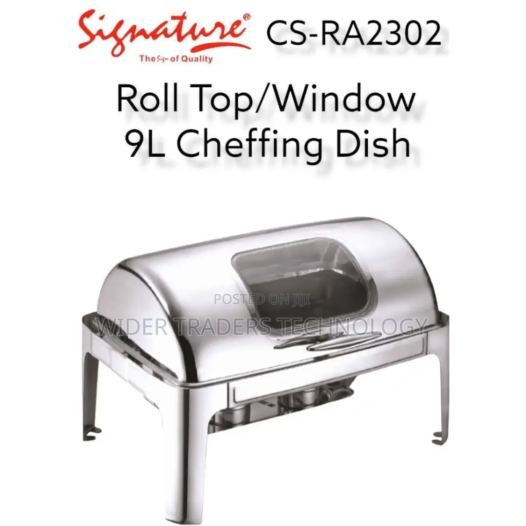 9ltrs Roll Top /Window Cheffing Dish 
Stainsteel