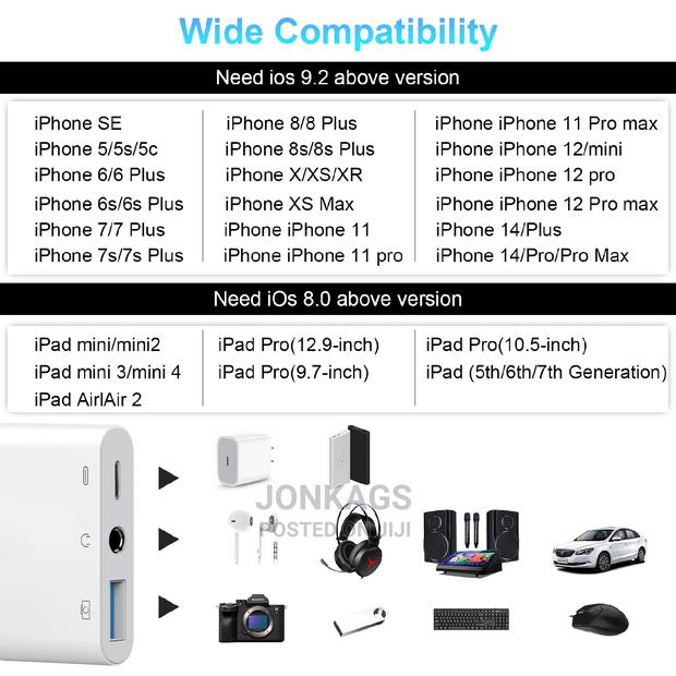 Apple Lighting to USB+ 3.5mm Audio Jack + Lighting Charging - thumbnail 9