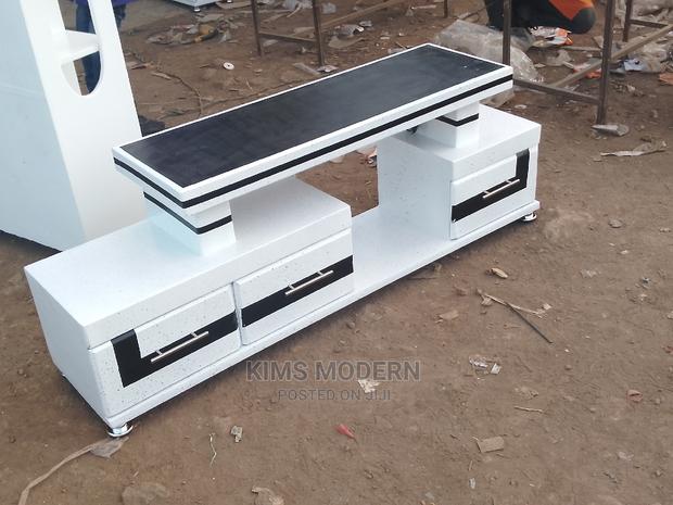 Tv Stand White Dotted With Led Lights - main view