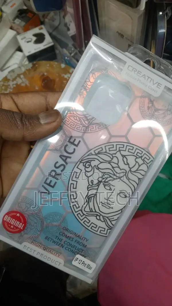 Versace Black White iPhone 12 Pro Max Back Cove