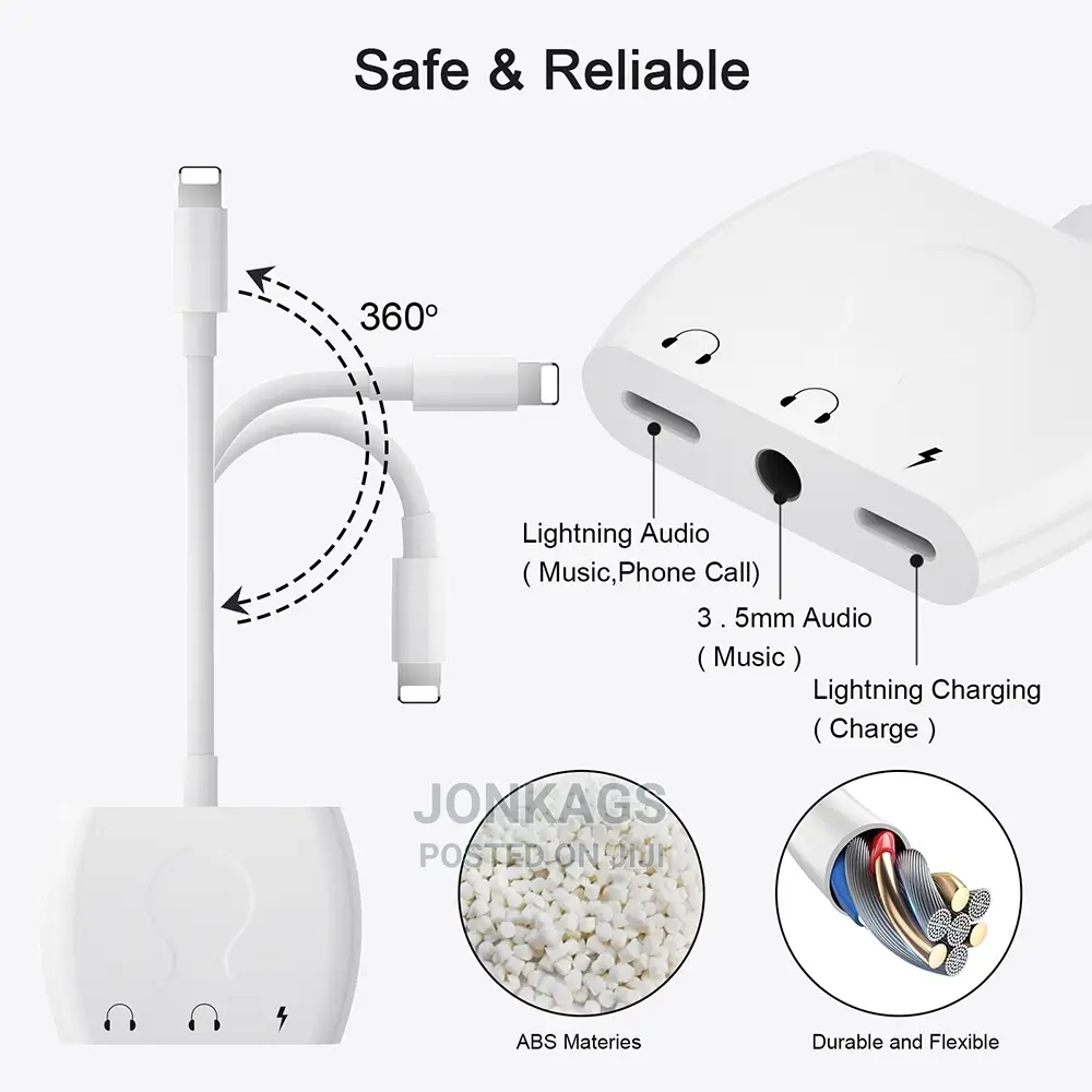 Lighting to Apple Audio Port+Audio Jack+Lighting Charging