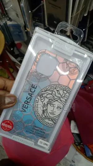 Versace Black White iPhone 12 Pro Back Cover