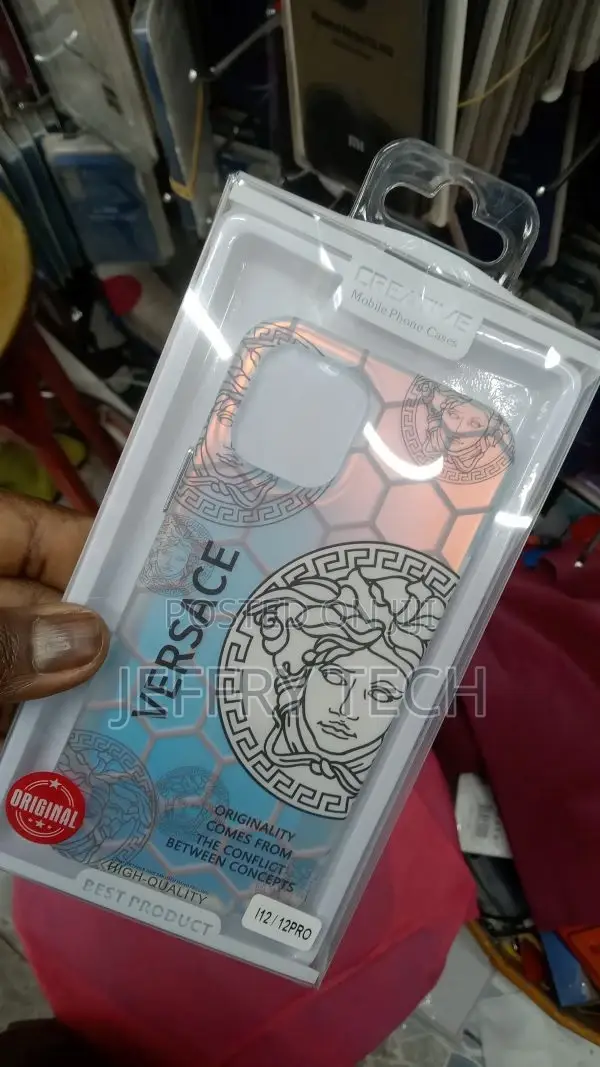 Versace Black White iPhone 12 Pro Back Cover