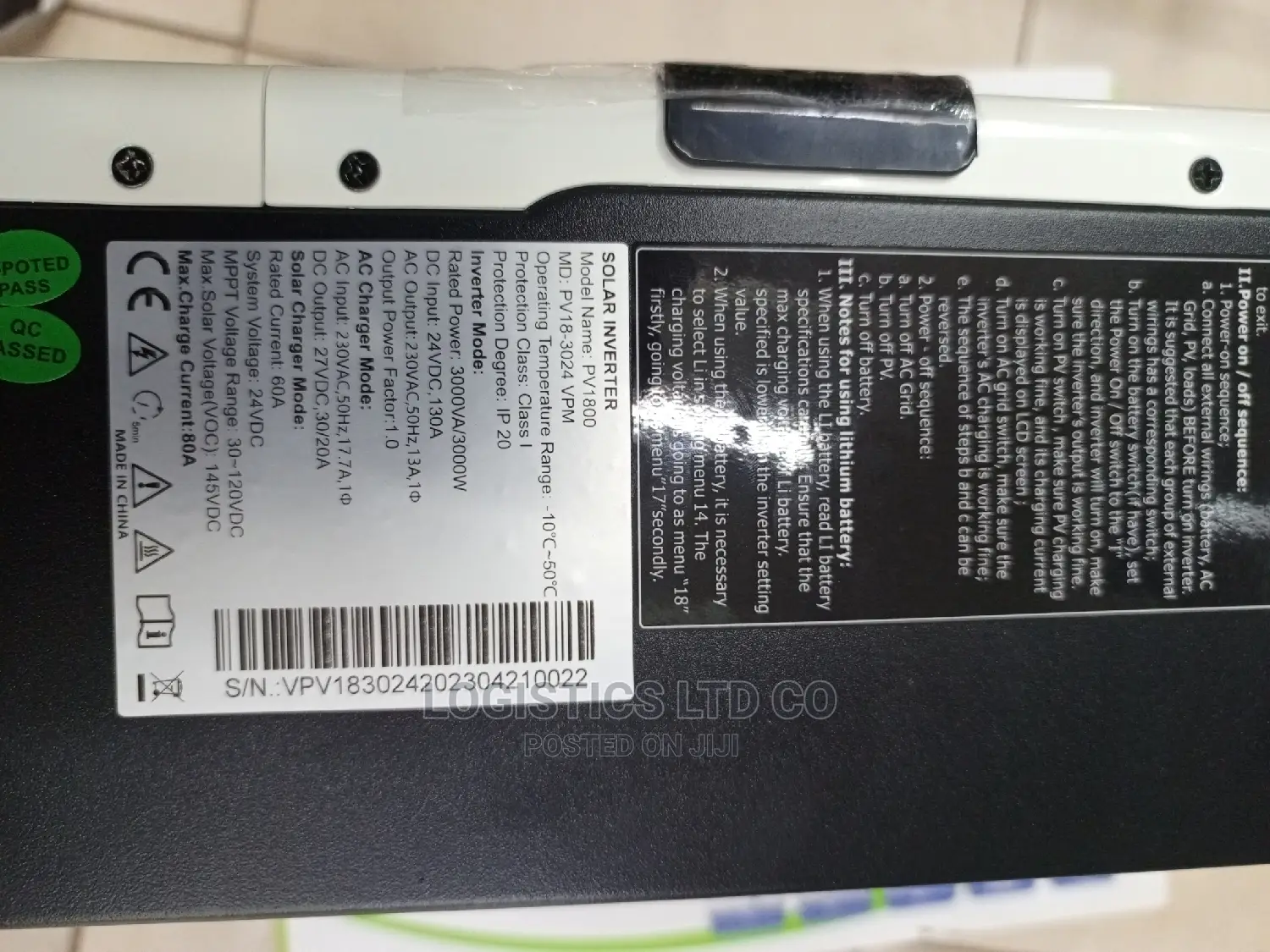 Original MUST 3kva Hybrid Solar Inverter