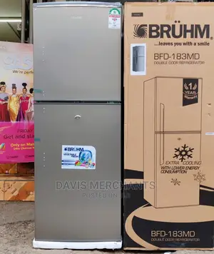 Bruhm 183L Double Doors And 4 Shelves Refrigerator