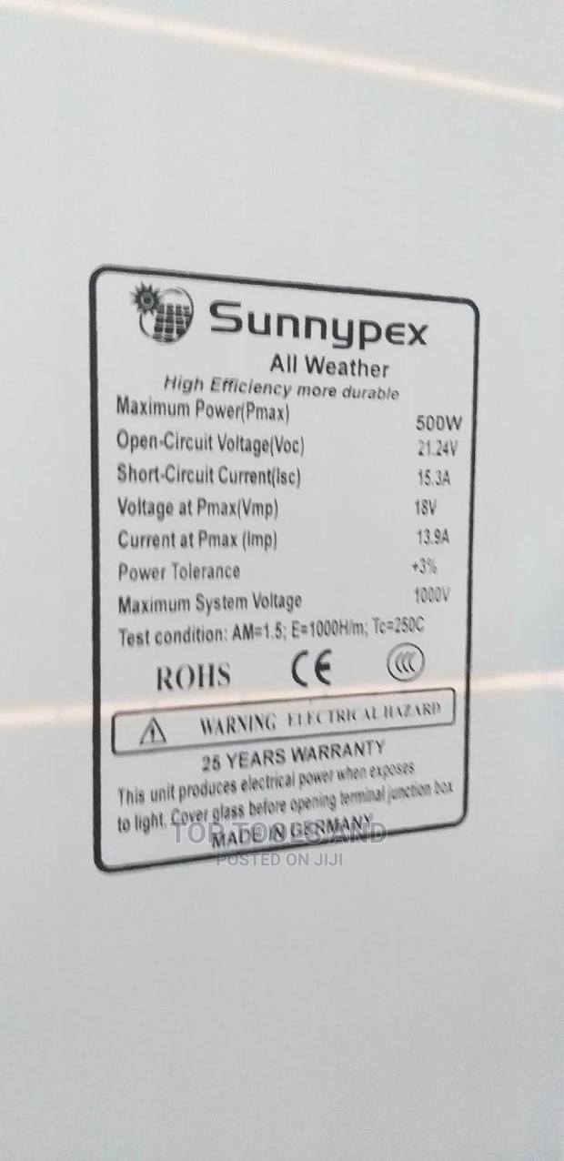 Sunnypex 500 Watts Monicrystalline All Weather Solar Panel - thumbnail 4