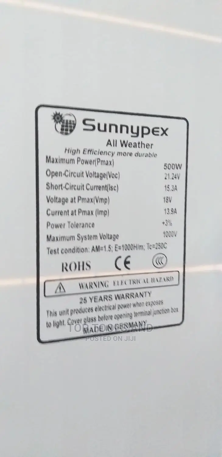 Sunnypex 500 Watts Monicrystalline All Weather Solar Panel