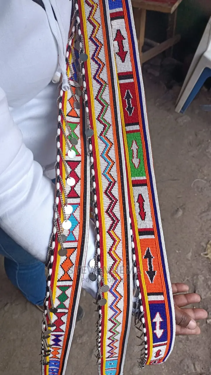 Men Beaded Leather Belts.