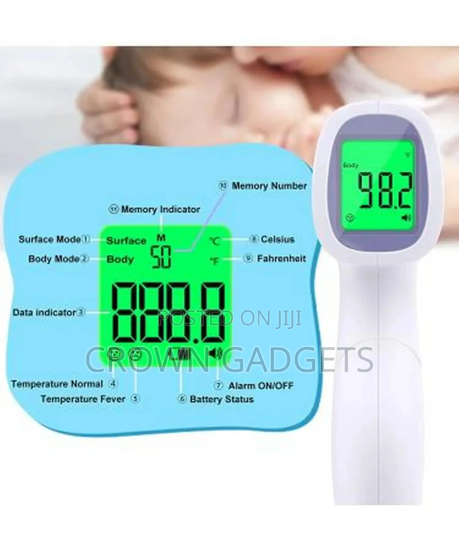 Generic Digital Forehead Thermometer Non-Contact Infrared