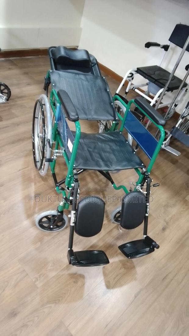 90° Reclining Wheelchair, Removable Arms - thumbnail 4