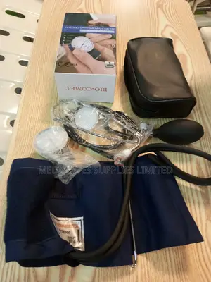 Aneroid Blood Pressure Monitor With Students Stethoscope.