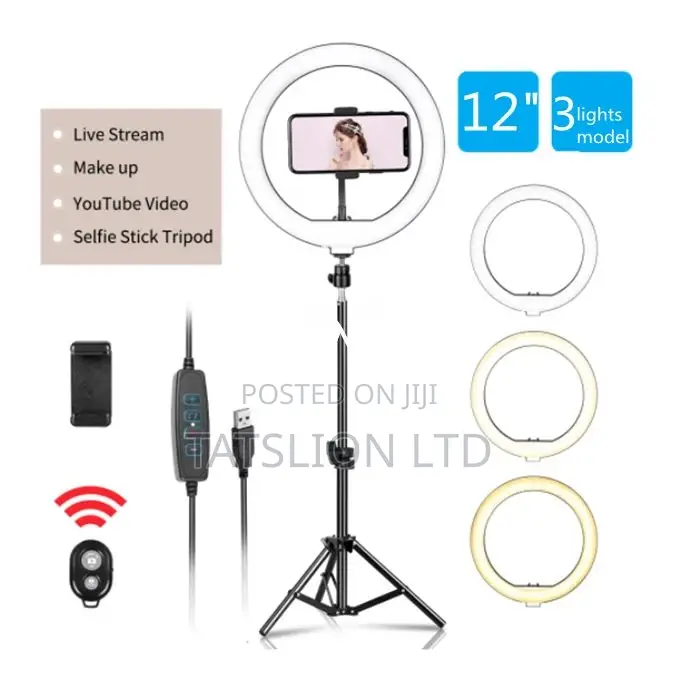 12 Inch Ring Light With 2M Tripod Stand + Remote