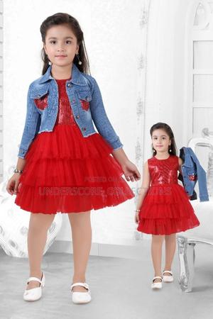 Girls Coloured Dresses With Matching Denim Coat - thumbnail 2