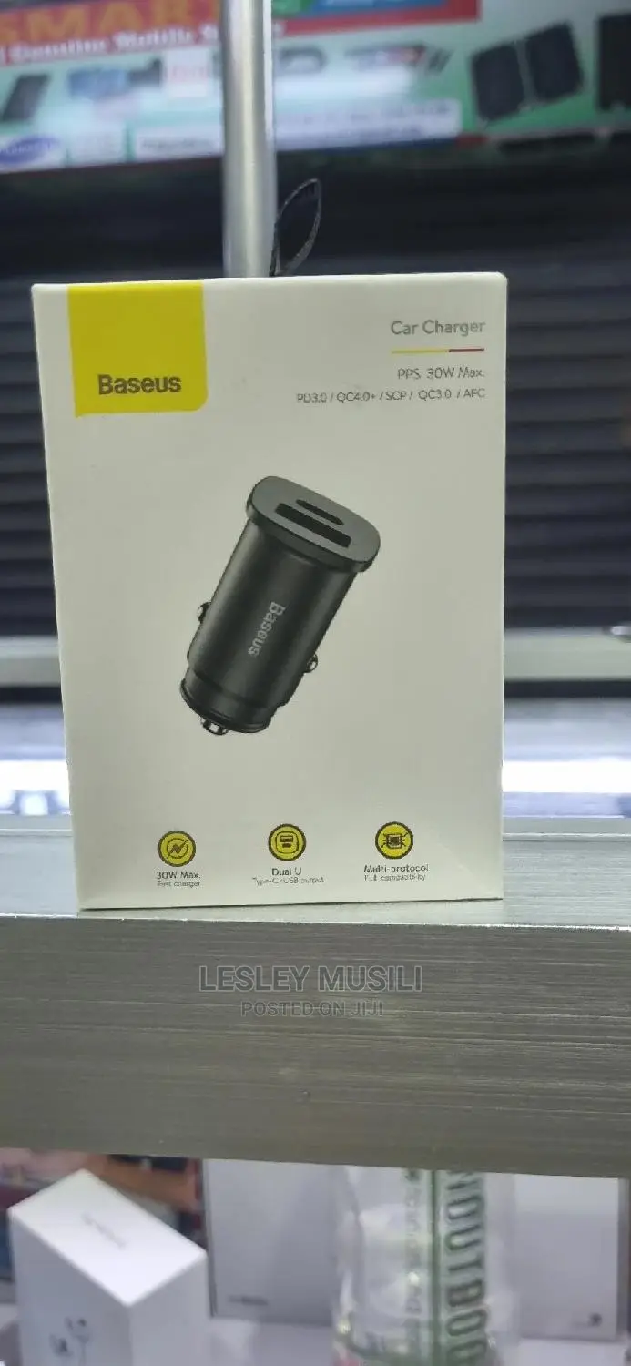 Baseus Car Charger 30W Dual U Type C+USB
