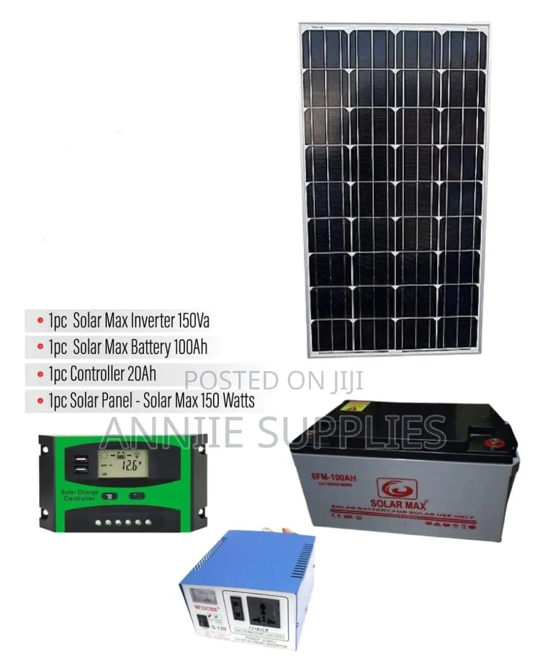 150W Solar Panel + 100ah Battery + 150W Inverter = 20A Contr