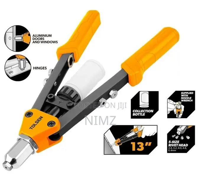 Tolsen Hand Riveter 13" Powder Coated Body With PVC Grip Tol
