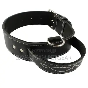 Quick Control Real Leather Dog Collar With Handle Dog