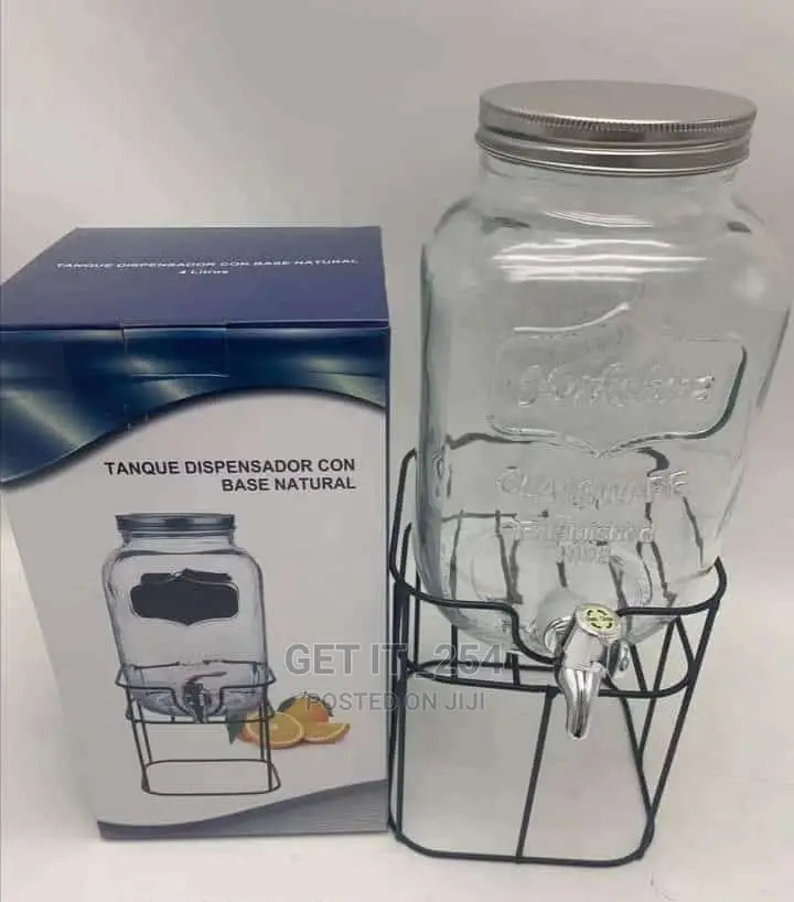 Glass Dispenser With Tap and Stand