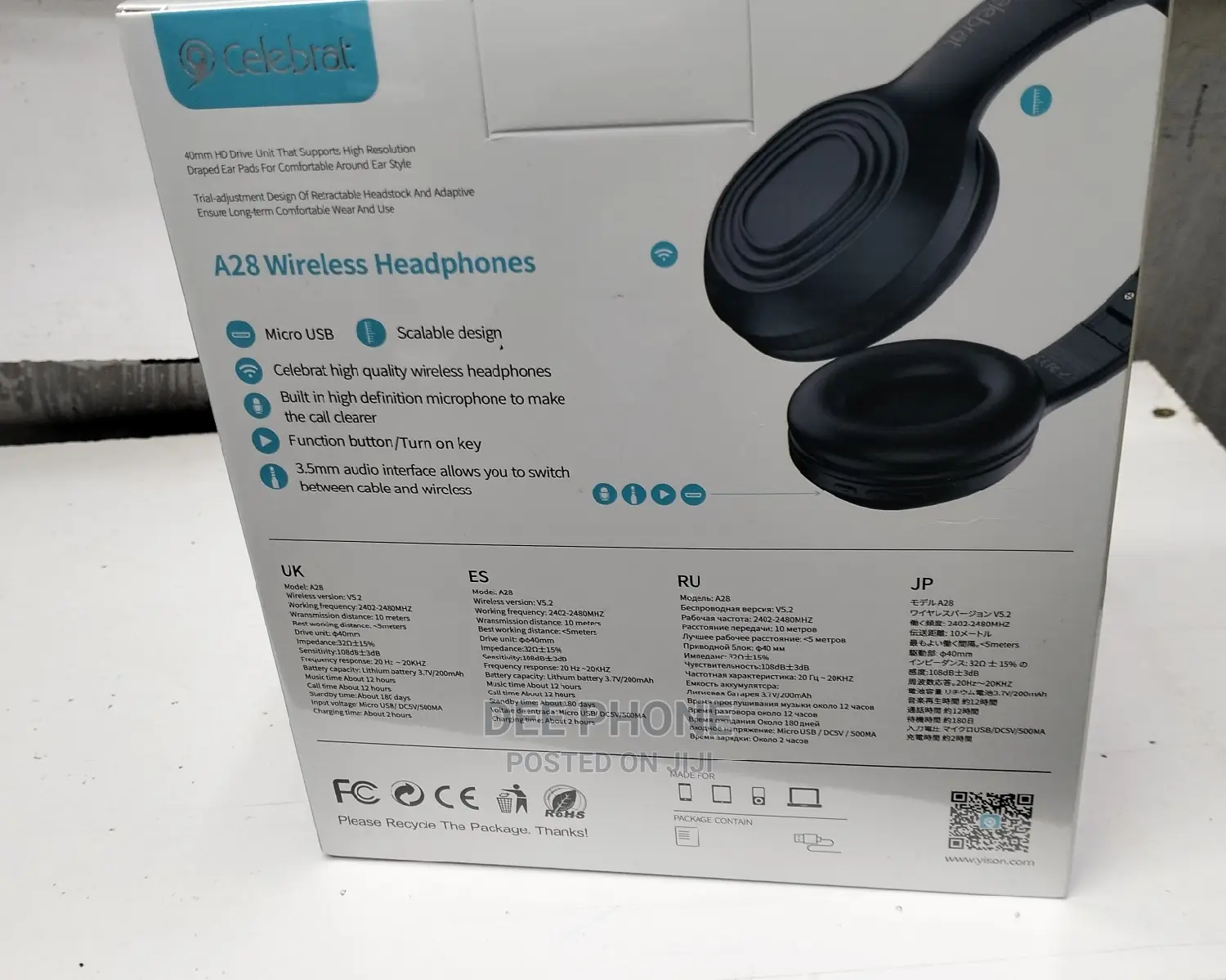 A28 Celebrat Extra Bass Bluetooth Headphones