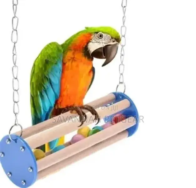 Hanging Swing Parrot Chew Wood Toy