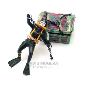 Floating Treasure Chest Diver Aquarium Decoration - thumbnail 2