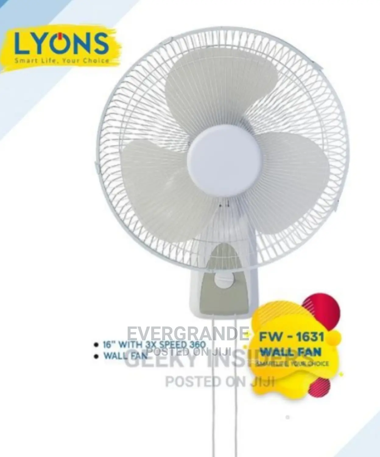Lyons Wall Fan 16 Inches