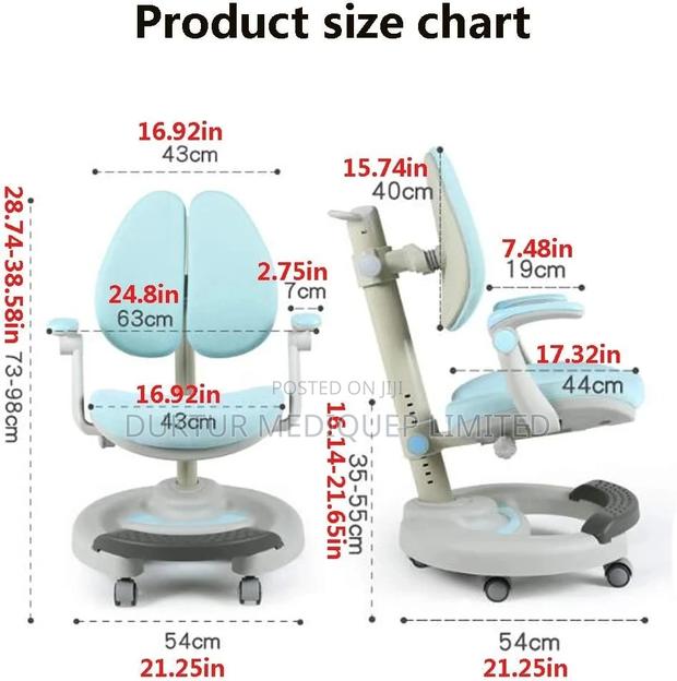 Ergonomic Children's Study/ Learning Chair Adjustable Height - thumbnail 3