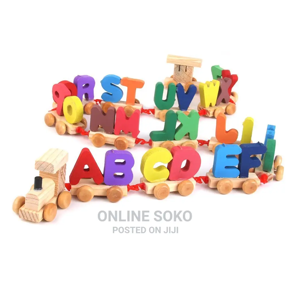 Kids Digital Number Letter Train Set Wooden Educational Toy