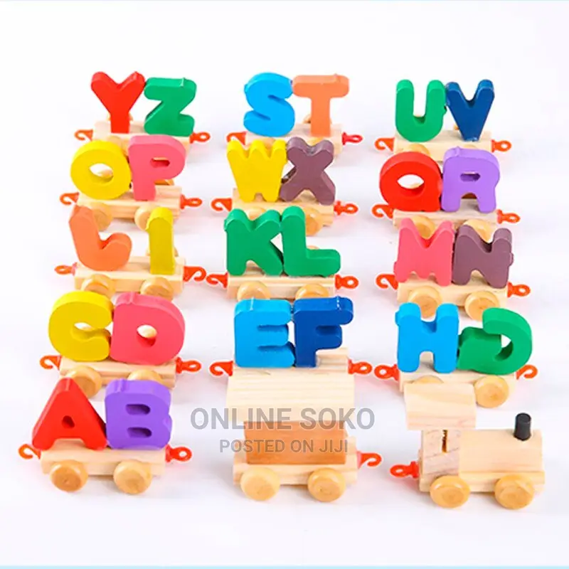 Kids Digital Number Letter Train Set Wooden Educational Toy