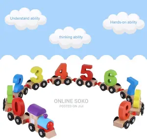 Kids Digital Number Letter Train Set Wooden Educational Toy
