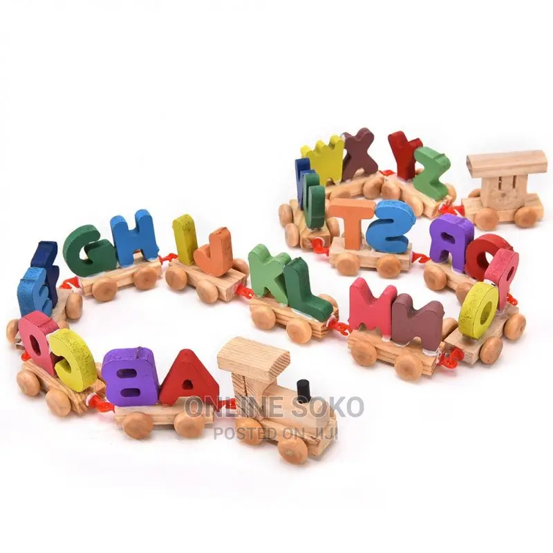 Kids Digital Number Letter Train Set Wooden Educational Toy