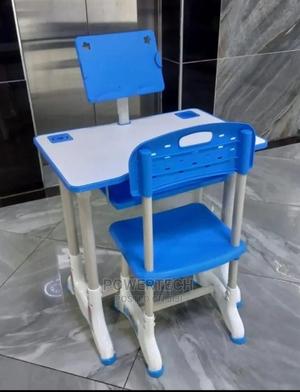 Quality Wooden Kids Study Table With Chair - Blue - thumbnail 2