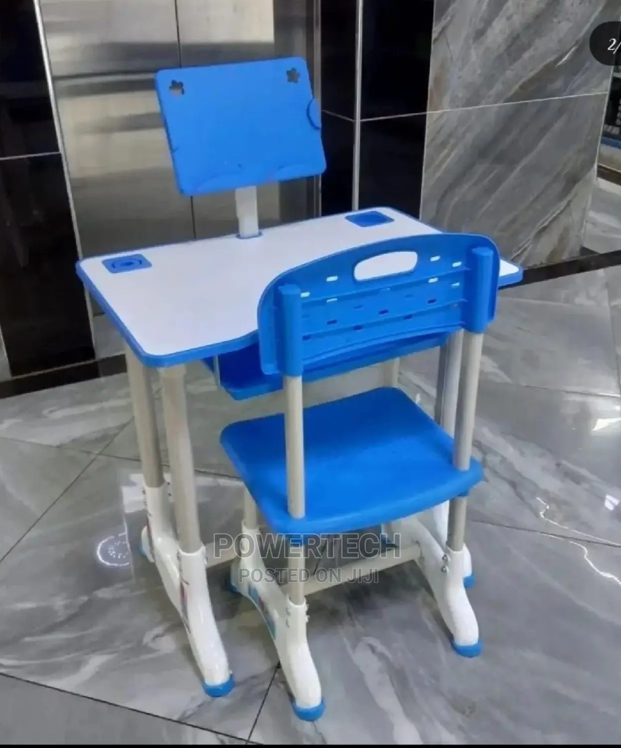 Quality Wooden Kids Study Table With Chair - Blue.