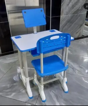 Quality Wooden Kids Study Table With Chair - Blue.