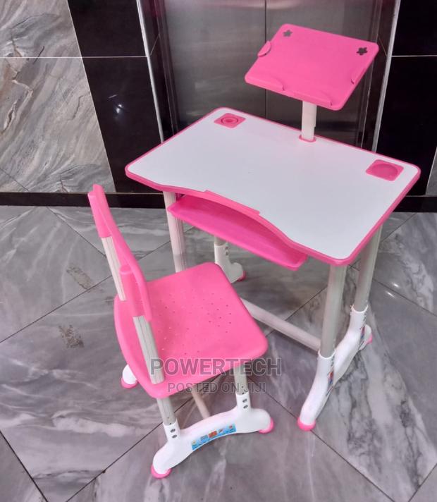 Quality Wooden Kids Study Table With Chair - Pink