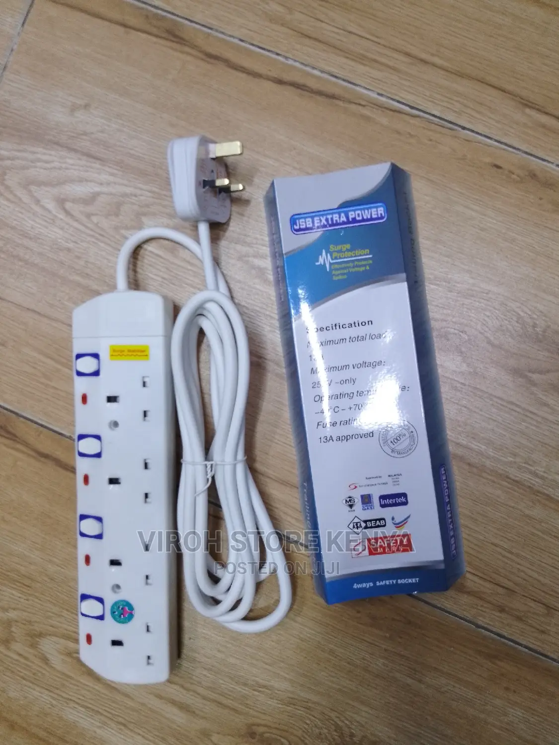 JSB Extension 4 Ports 3 Metres With Surge Protector