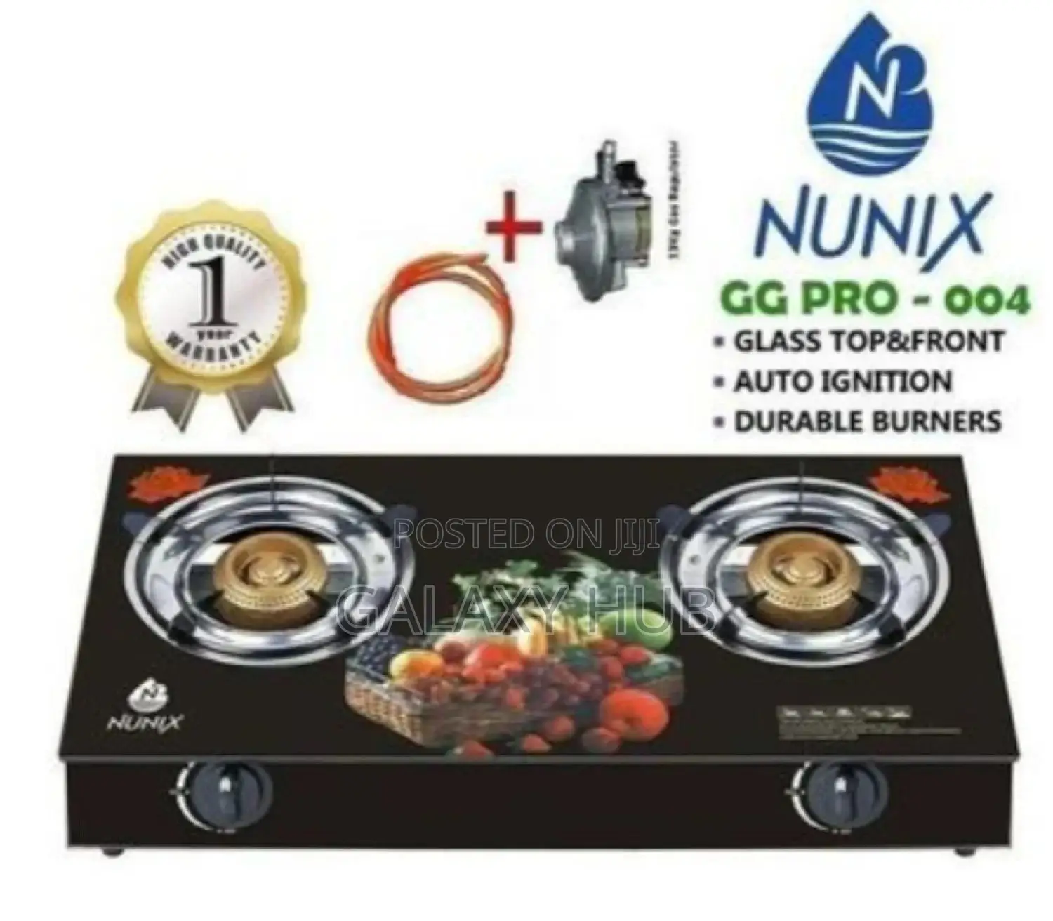 Nunix Glass Top Double Burner